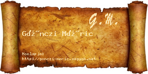 Gönczi Móric névjegykártya